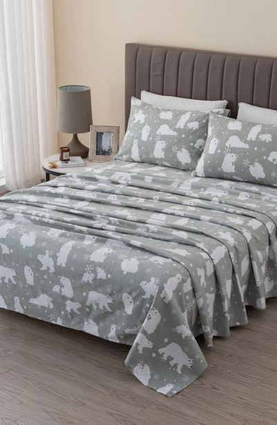 Woven & Weft Turkish Cotton Flannel Sheet Set In Polar Bears