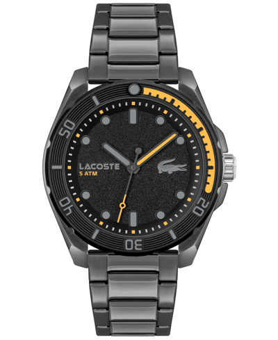 Lacoste Men's Finn Quartz Black Stainless Steel Bracelet Watch 44mm