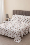 Woven & Weft Holiday Print Turkish Cotton Sheet Set In Sloth