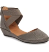 Gentle Souls By Kenneth Cole 'noa' Elastic Strap D'orsay Sandal In Ash Embossed Leather