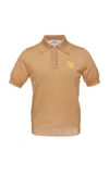 Prada Polo Shirt With Mother Of Pearl Buttons In Neutral