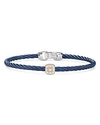 Alor Single Square Station Cable Bangle Bracelet In Silver/blue