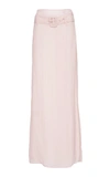 Prada Belted Chiffon Skirt In Ivory