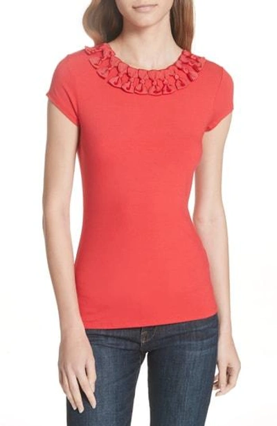 Ted Baker Charre Bow Neck Tee In Red