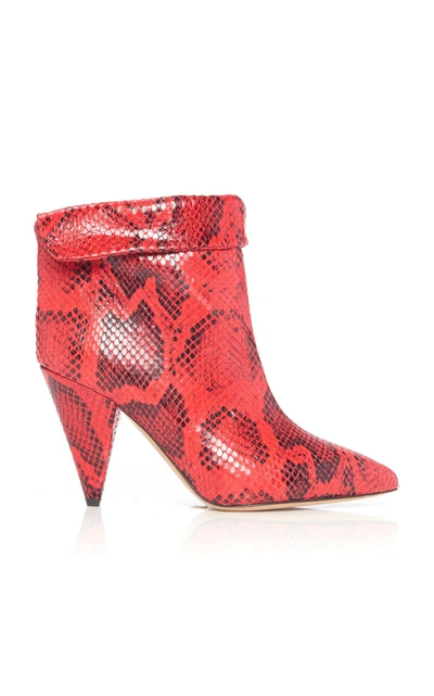 Isabel Marant Lisbo Embossed Boot In Red