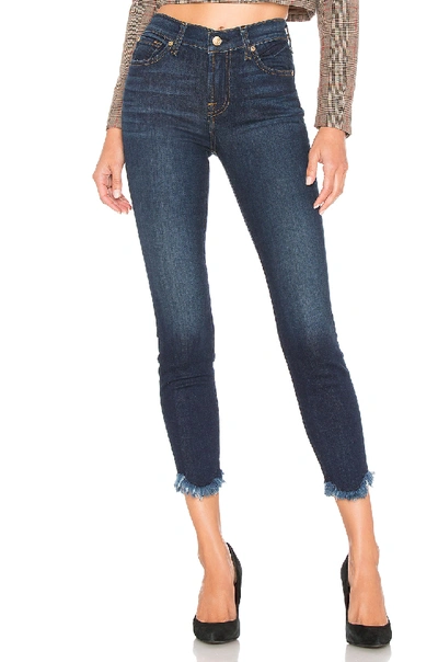 7 For All Mankind Ankle Skinny Jeans With Scalloped Hem In Midnight Moon
