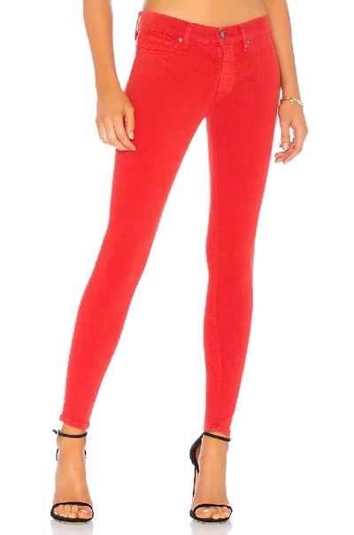 Hudson Nico Mid Rise Super Skinny Jeans In Distressed Rococo Red