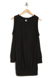 Go Couture Cold Shoulder Long Sleeve Body-con Dress In Black
