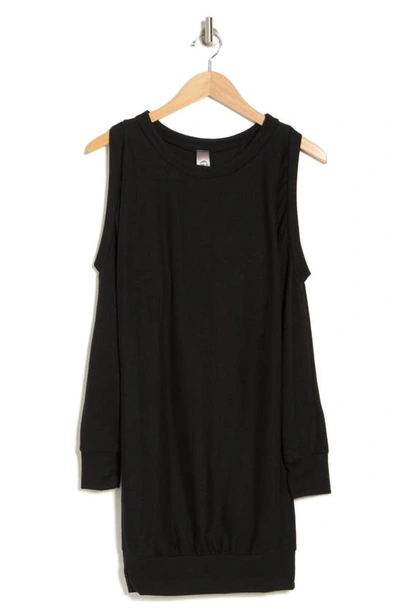 Go Couture Cold Shoulder Long Sleeve Body-con Dress In Black