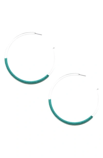 Ettika 76mm Large Clear Lucite Hoop Earrings In Green
