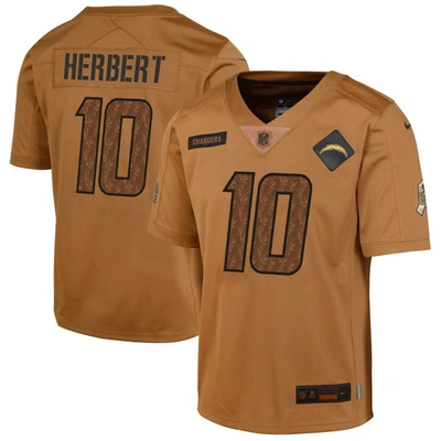 Nike Kids' Youth  Justin Herbert Brown Los Angeles Chargers 2023 Salute To Service Limited Jersey