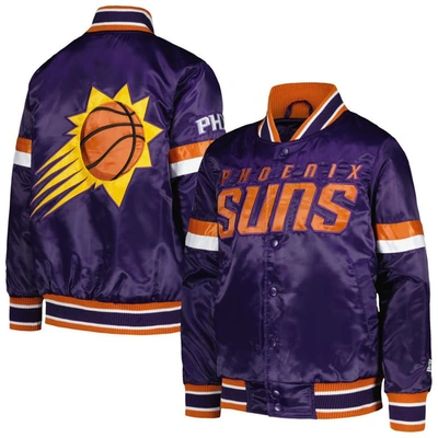 Starter Kids' Youth  Purple Phoenix Suns Home Game Varsity Satin Full-snap Jacket