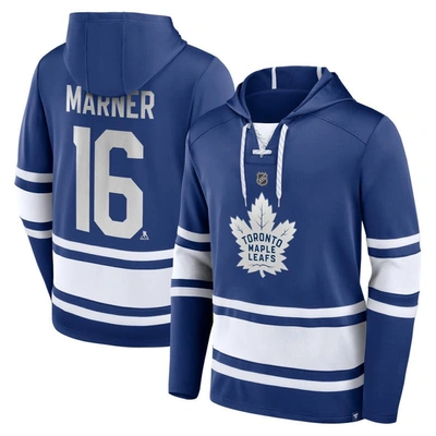 Fanatics Branded Mitch Marner Blue Toronto Maple Leafs Name & Number Lace-up Pullover Hoodie