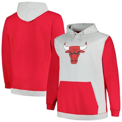 Fanatics Branded  Red/silver Chicago Bulls Big & Tall Primary Arctic Pullover Hoodie In Red,silver
