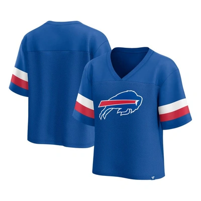 Fanatics Branded  Royal Buffalo Bills Established Jersey Cropped V-neck T-shirt