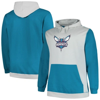Fanatics Branded  Teal/silver New Orleans Hornets Big & Tall Primary Arctic Pullover Hoodie