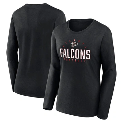 Fanatics Branded Black Atlanta Falcons Plus Size Foiled Play Long Sleeve T-shirt