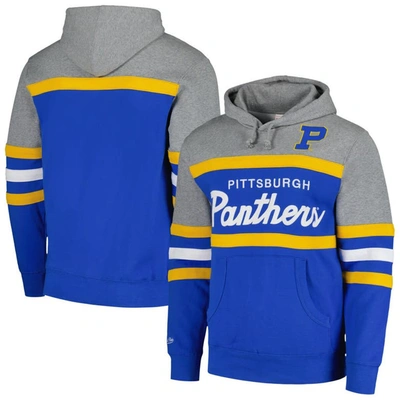 Mitchell & Ness Royal Pitt Panthers Head Coach Pullover Hoodie