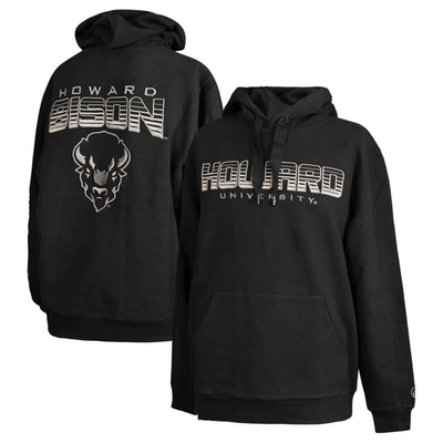 Fisll Black Howard Bison Puff Print Sliced Pullover Hoodie