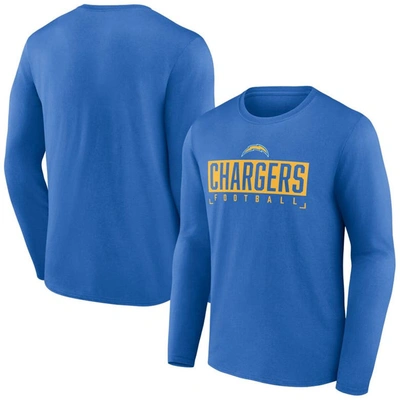 Fanatics Branded Powder Blue Los Angeles Chargers Stack The Box Long Sleeve T-shirt