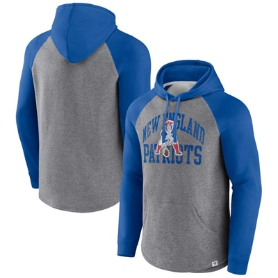 Fanatics Branded Heather Gray New England Patriots Favorite Arch Raglan Pullover Hoodie