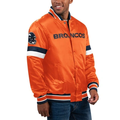 Starter Orange Denver Broncos Home Game Satin Full-snap Varsity Jacket