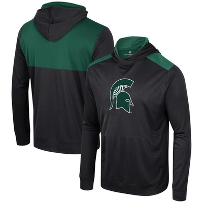 Colosseum Black Michigan State Spartans Warm Up Long Sleeve Hoodie T-shirt