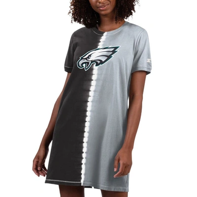 Starter Black Philadelphia Eagles Ace Tie-dye T-shirt Dress