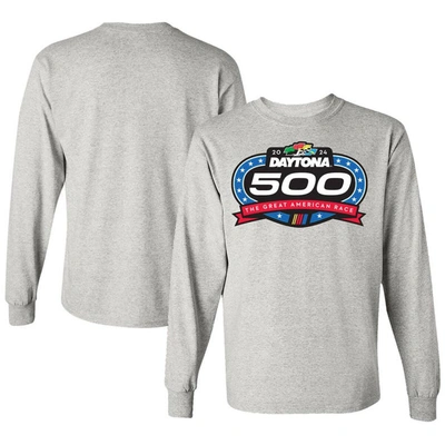 Checkered Flag Sports  Gray 2024 Daytona 500 Logo Long Sleeve T-shirt