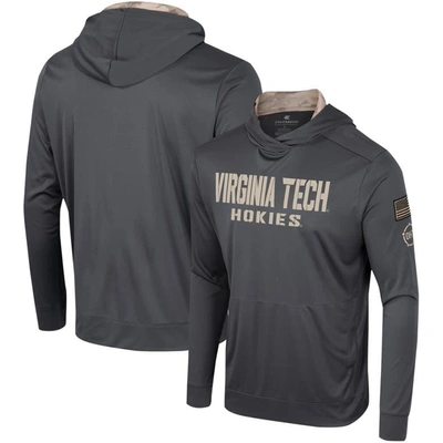 Colosseum Charcoal Virginia Tech Hokies Oht Military Appreciation Long Sleeve Hoodie T-shirt