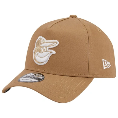 New Era Khaki Baltimore Orioles A-frame 9forty Adjustable Hat