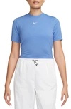 Nike Sportswear Essential Slim Crop Top In Polar/ White