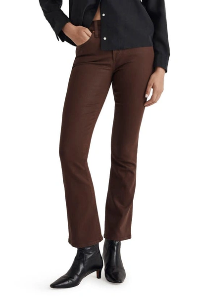 Madewell Kick Out Coated Crop Jeans In Hot Cocoa