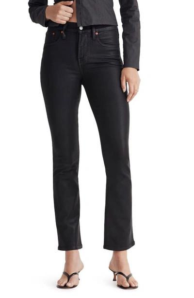 Madewell Kick Out Coated Crop Jeans In True Black