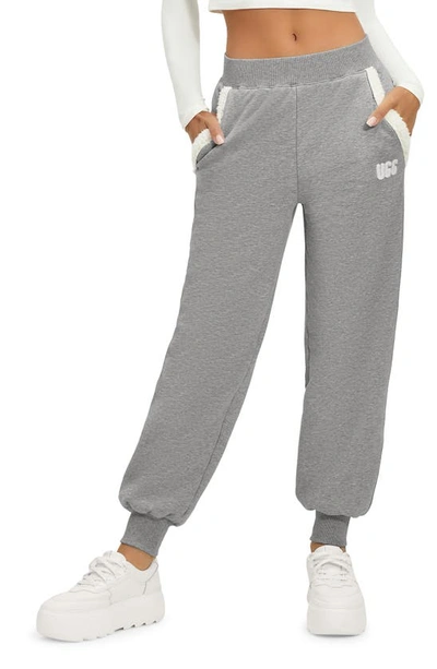 Ugg Daylin Fleece Lined Stretch Cotton Joggers In Grey Heather