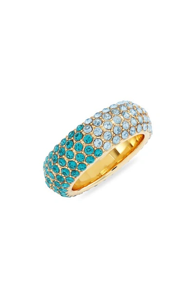 Kendra Scott Mikki Ombre Pave Band Ring In 14k Gold Plated In Gld Grn Bl