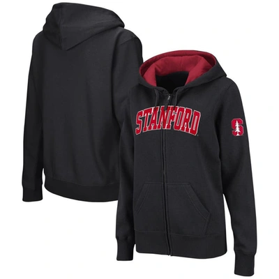 Colosseum Black Stanford Cardinal Arched Name Full-zip Hoodie