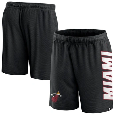 Fanatics Branded Black Miami Heat Post Up Mesh Shorts