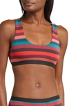 Meundies Print Bralette In Bright Stripes