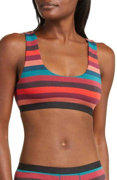 Meundies Print Bralette In Bright Stripes