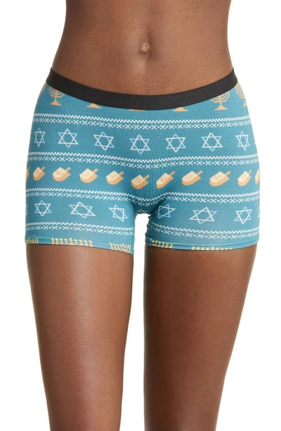 Meundies Boyshort Briefs In Hanukkah Sweater