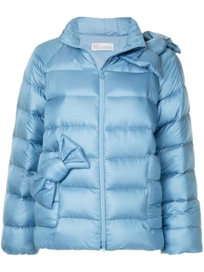 Red Valentino Padded Bow Jacket In Blue