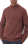 Barbour Horseford Wool Half-zip Sweater In Cinnamon