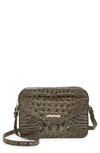 Brahmin Shea Croc Embossed Leather Crossbody Bag In Hunter