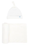 Little Unicorn Babies'  Stretch Knit Hat & Swaddle Set In White