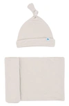 Little Unicorn Babies'  Stretch Knit Hat & Swaddle Set In Grey