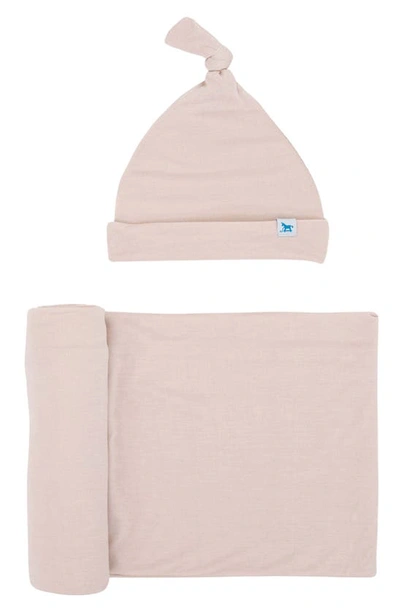 Little Unicorn Babies' Stretch Knit Hat & Swaddle Set In Rosie