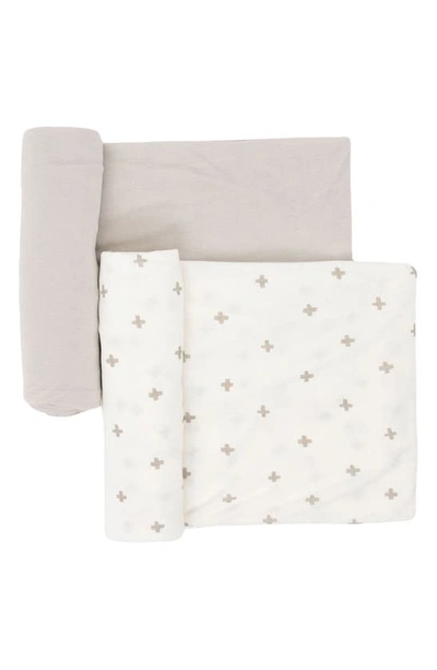 Little Unicorn 2-pack Knit Swaddle In Grey Cross