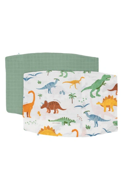 Little Unicorn 2-pack Cotton Muslin Pillowcase In Dino Names