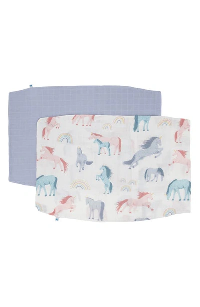 Little Unicorn 2-pack Cotton Muslin Pillowcase In Unicorns